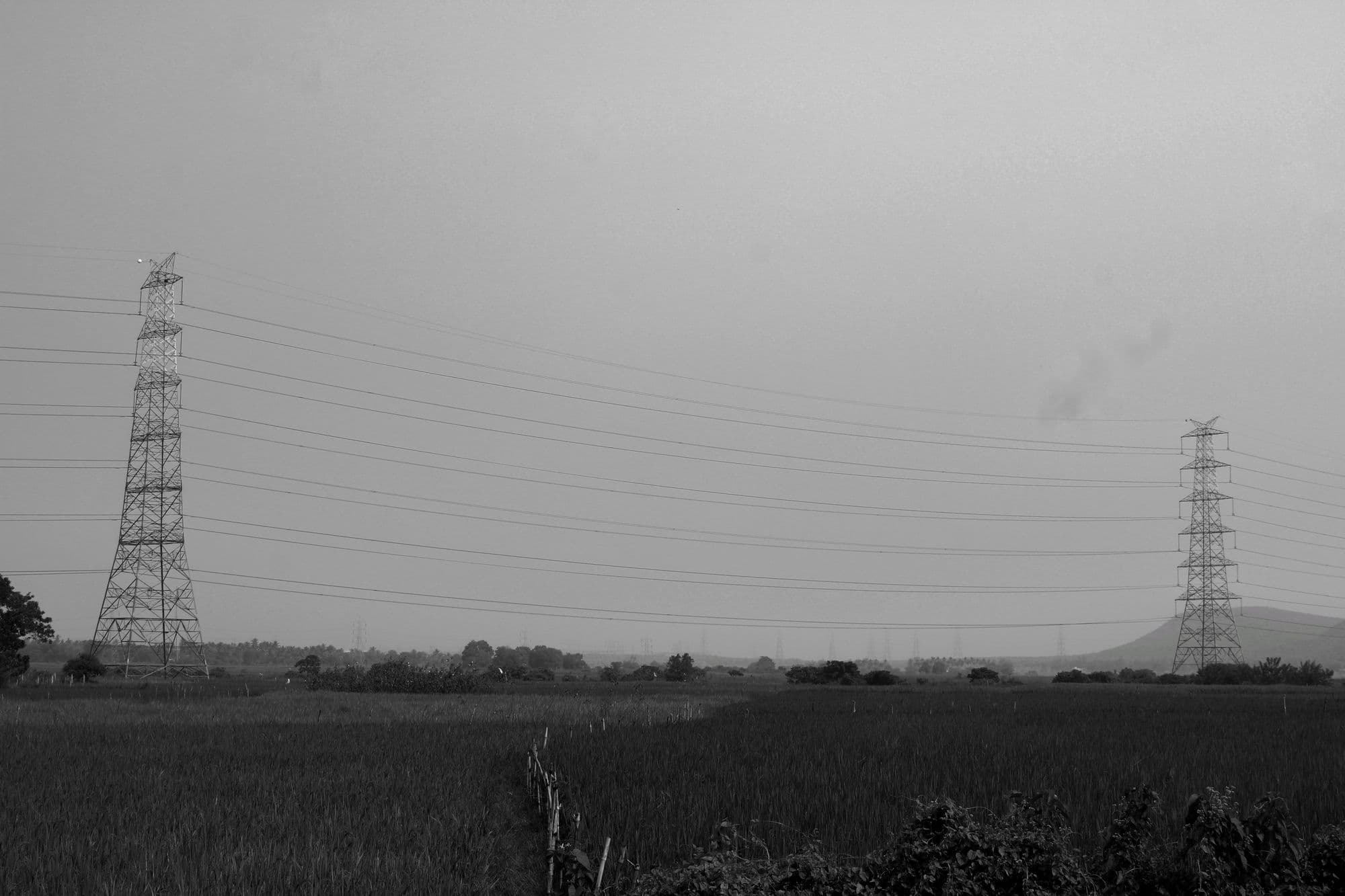 Transmission towers in Odisha, India